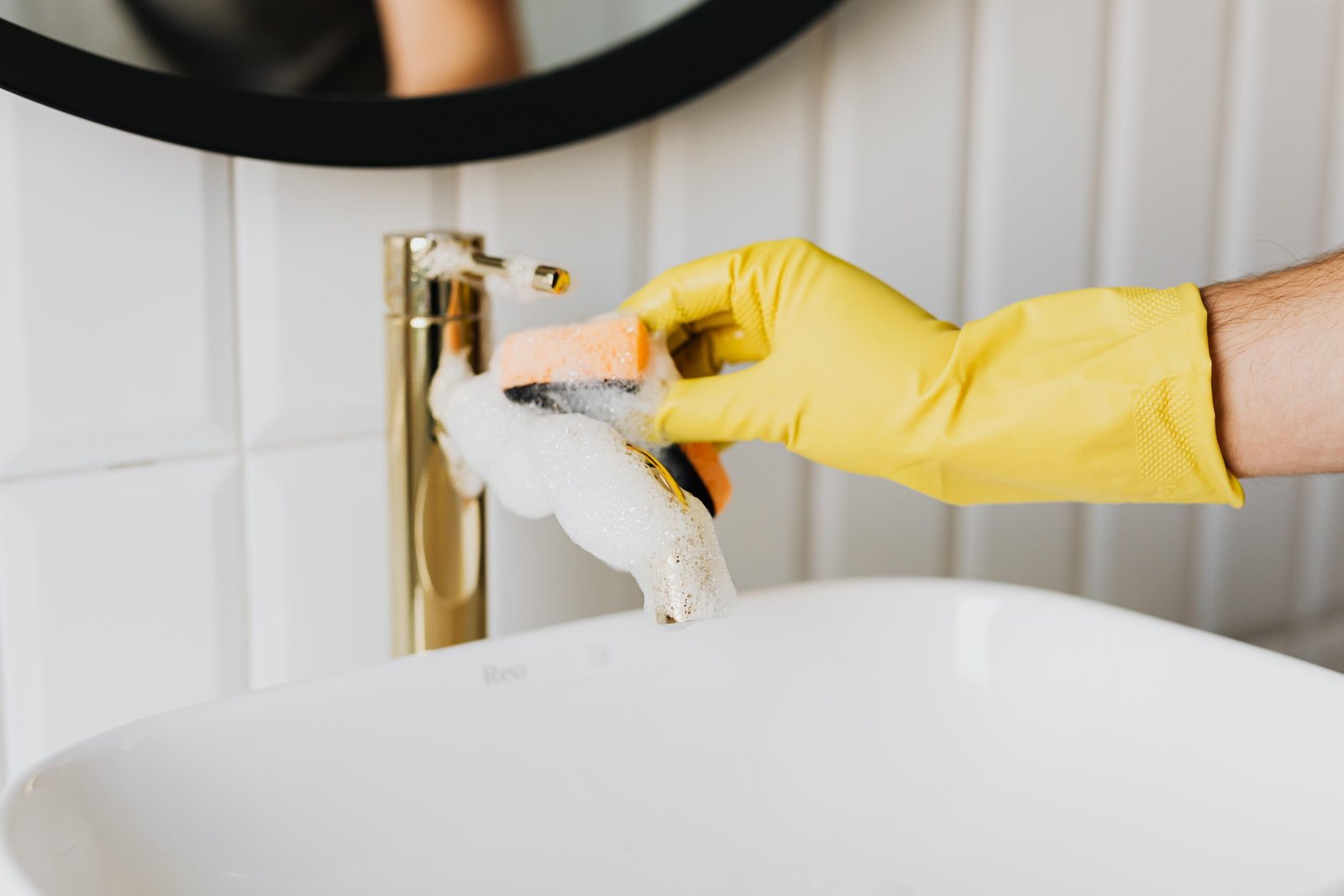 Cleaner carrying out a regular house clean